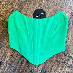 White Fox Lime Green Bustier Top (NWT)